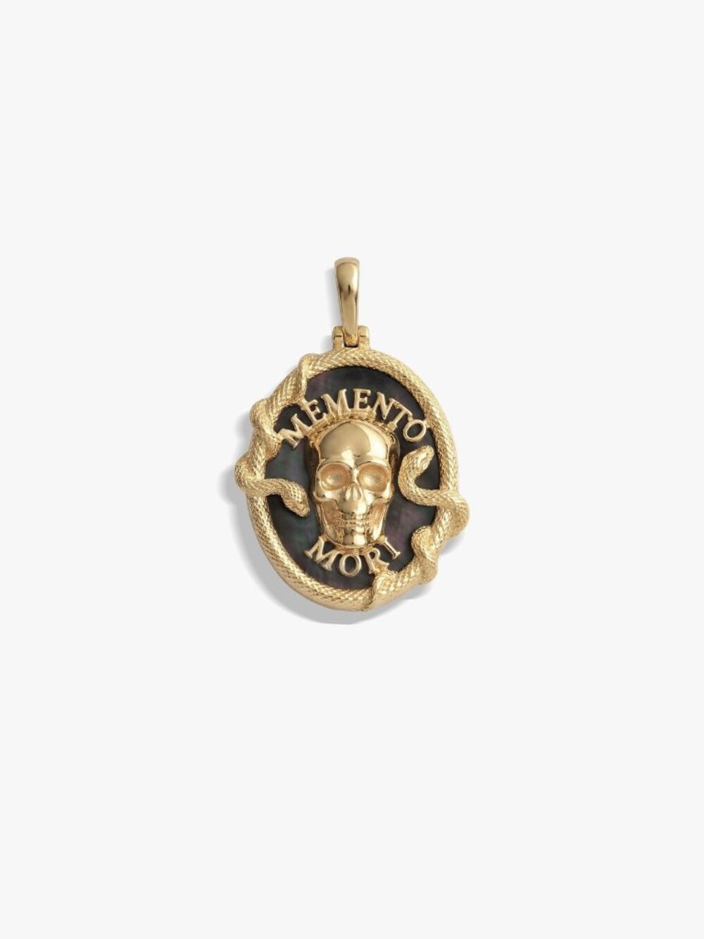 Awe Inspired Memento Mori Skull Pendant 14K Gold Vermeil